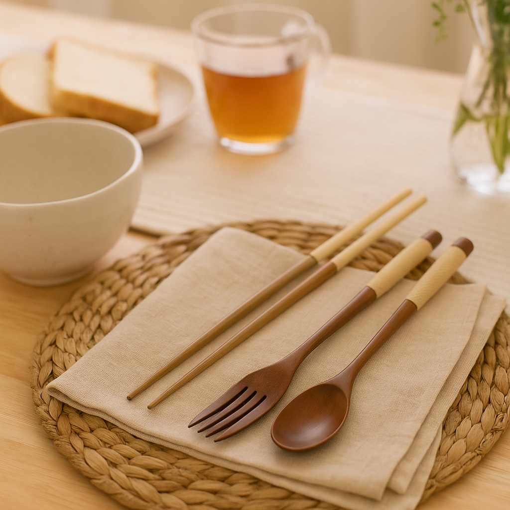 Orvanna | Juego de comedor de madera hecho a mano de 3 piezas