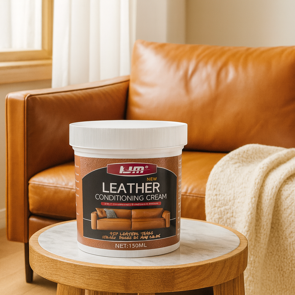 PureGloss | Lederpflege-Set mit Polierschwamm für Schuhe, Taschen, Autositze und Jacken