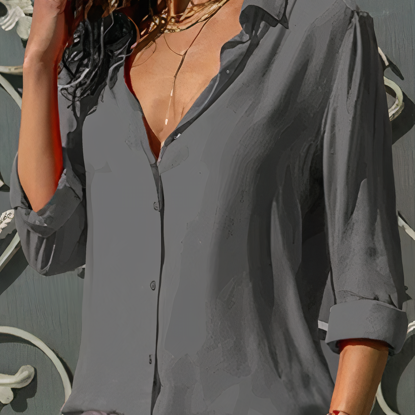 Eva - Blusa fluida de gasa