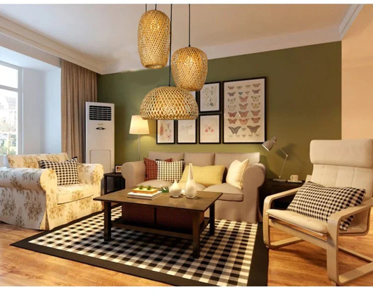 NaturalElegance - Warfe geflochtene Rattan Pendelleuchte