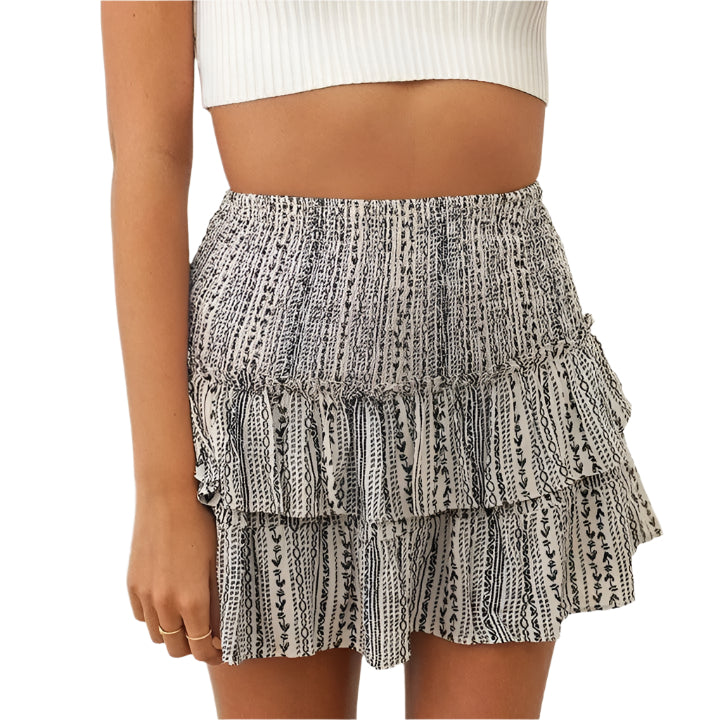 Sofie Blümchen Miniröcke mit Rüschentaille und Rüschenverzierungen