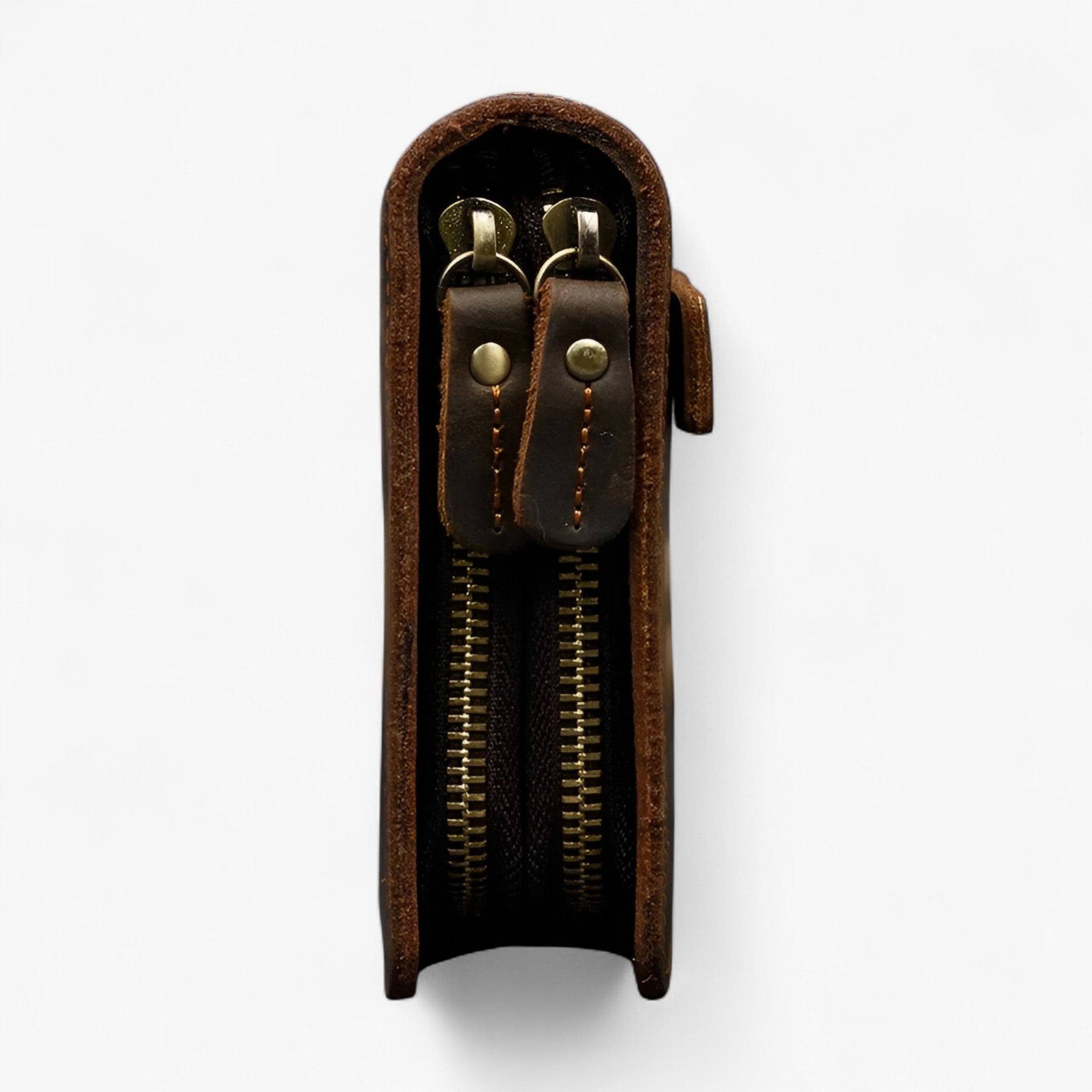 Luis - Lederbörse Damen mit Doppel-Reißverschluss