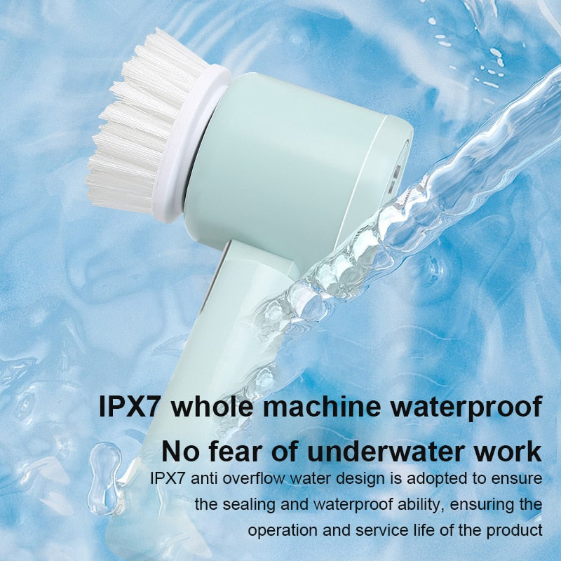 PowerScrub – Kabellose elektrische Reinigungsbürste mit austauschbaren Köpfen