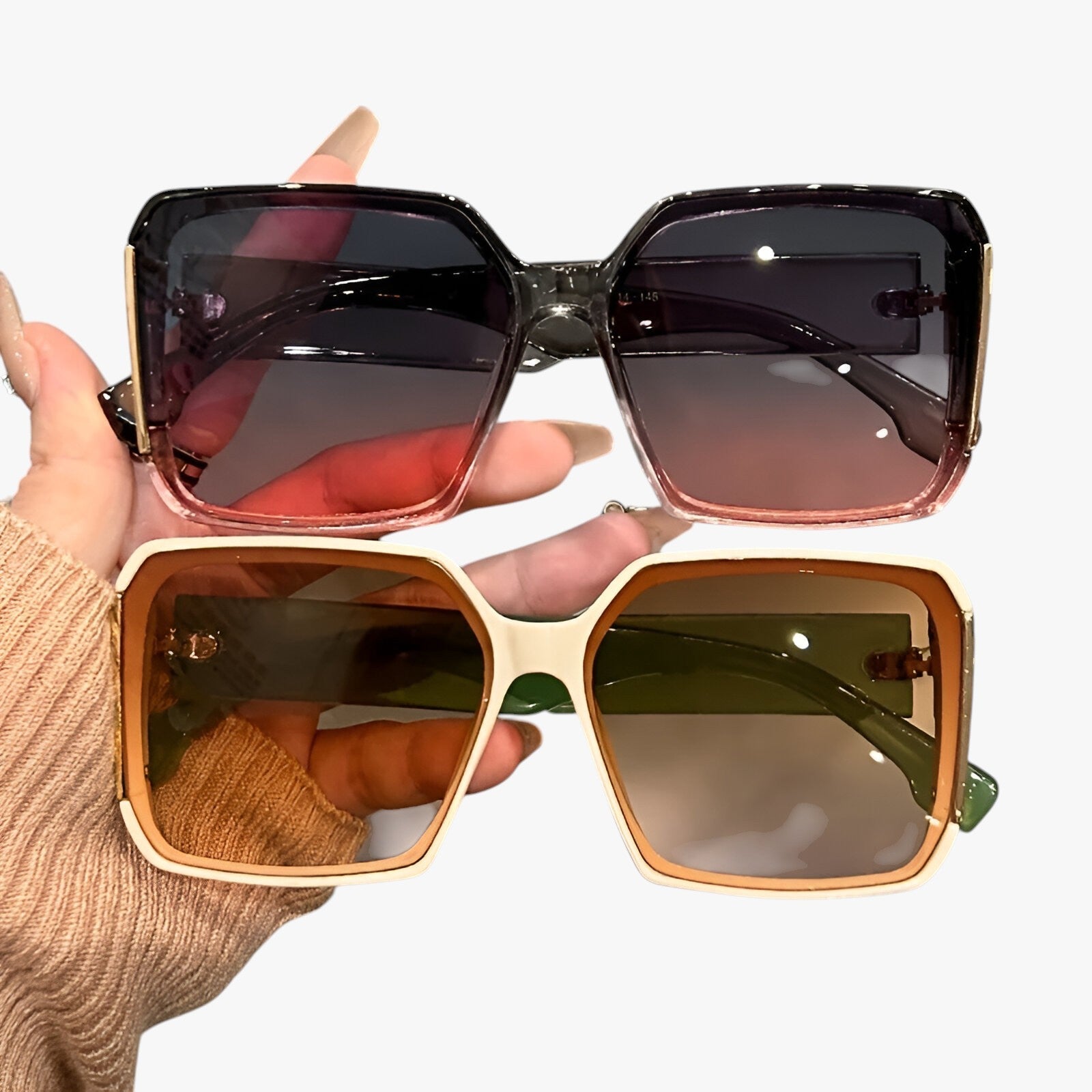 Elisabeth - Schicke übergroße quadratische Sonnenbrillen