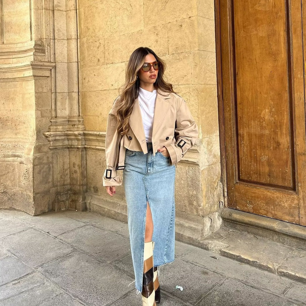 Brianna - Trendy kurzer Trenchcoat