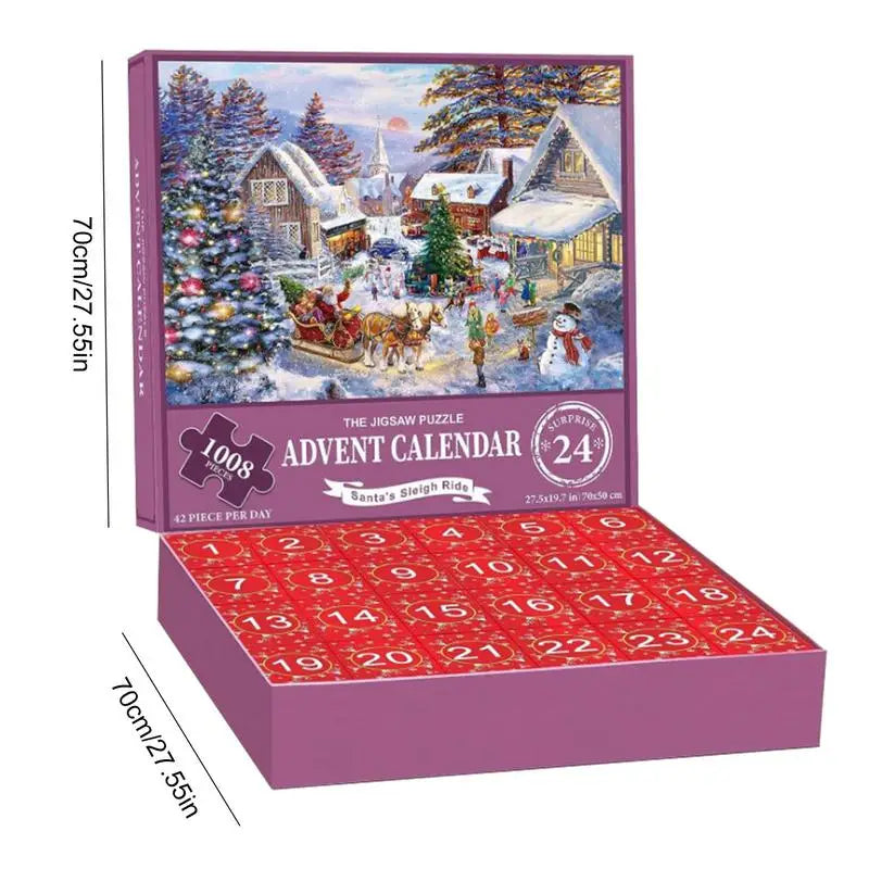 1008-teile Weihnachtsdorf Adventskalender Puzzle