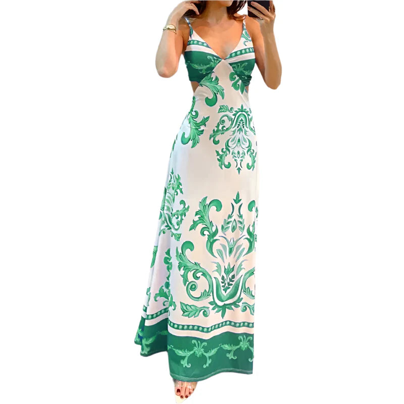 Maribelle - Sexy V-Ausschnitt Sommerkleid mit Spaghettiträgern