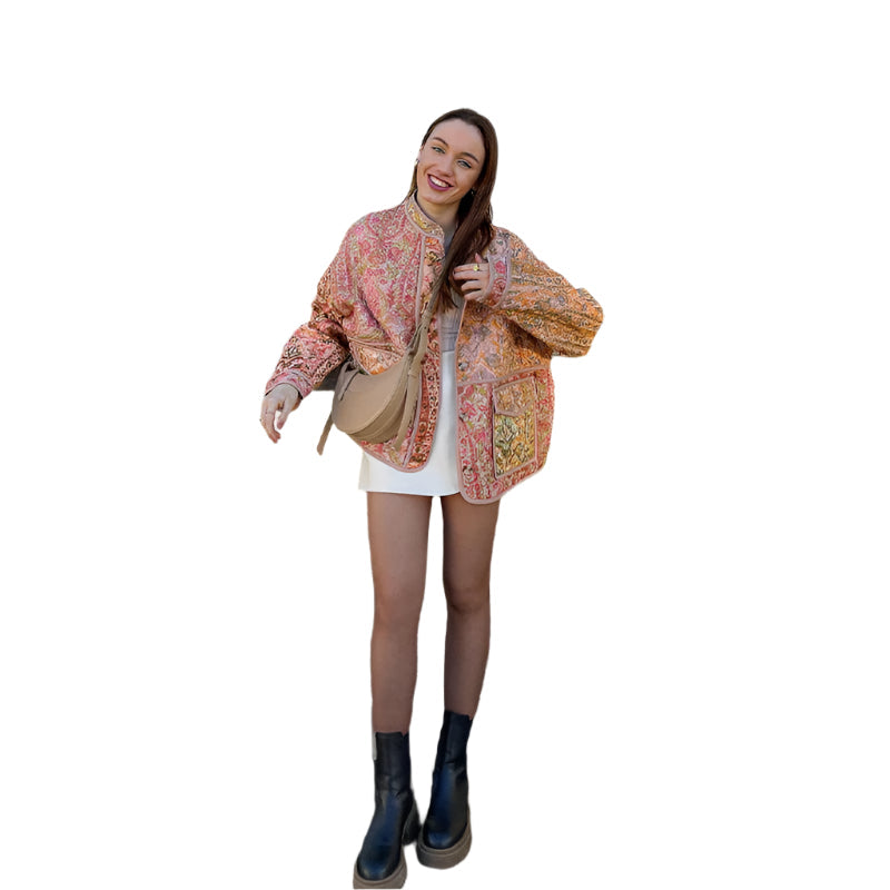 Maja - Elegante Jacke mit Blumenmuster und maßgeschneiderten Taschen