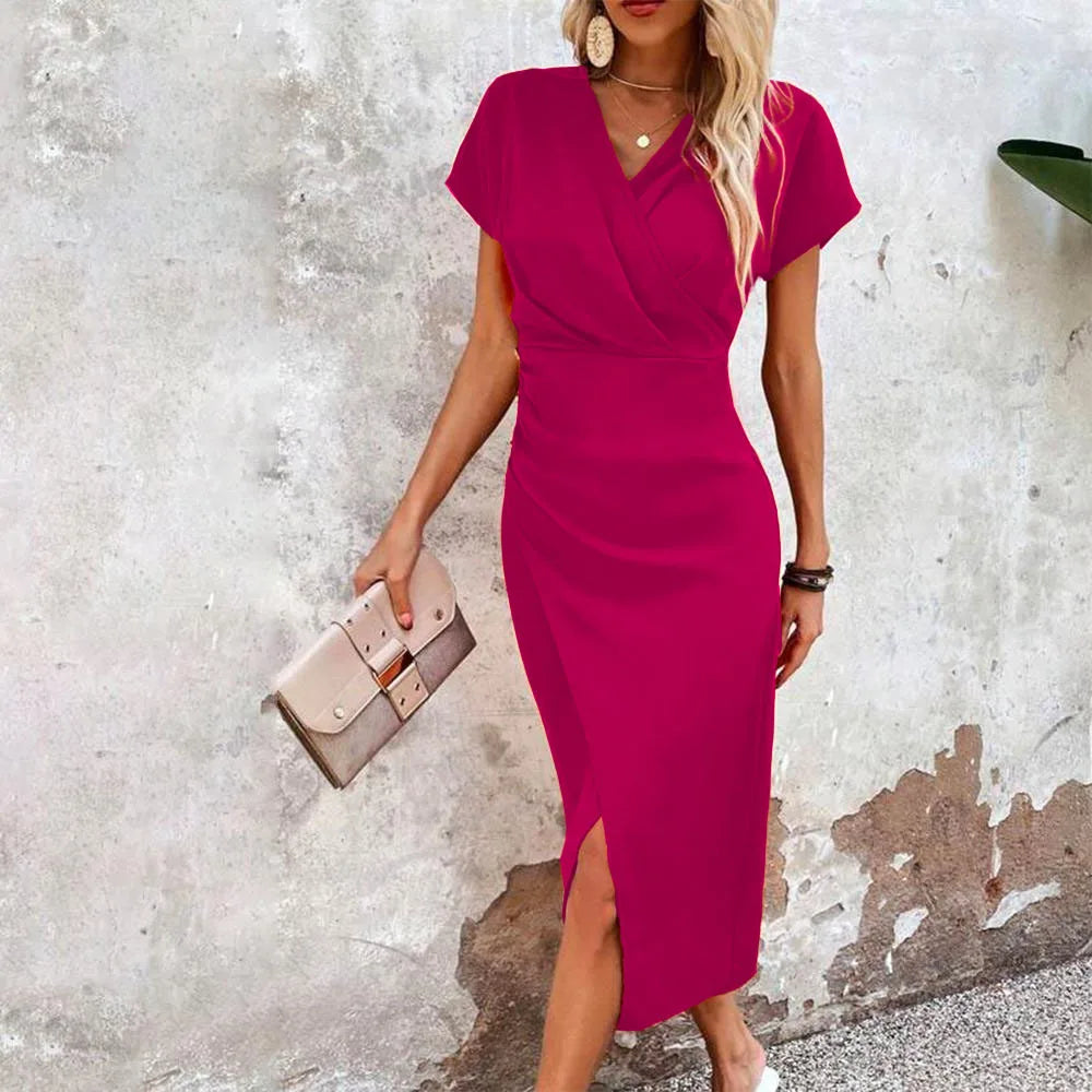 Kristina – Vestido midi sofisticado con escote en V