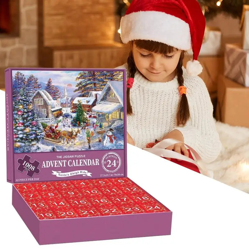 1008-teile Weihnachtsdorf Adventskalender Puzzle
