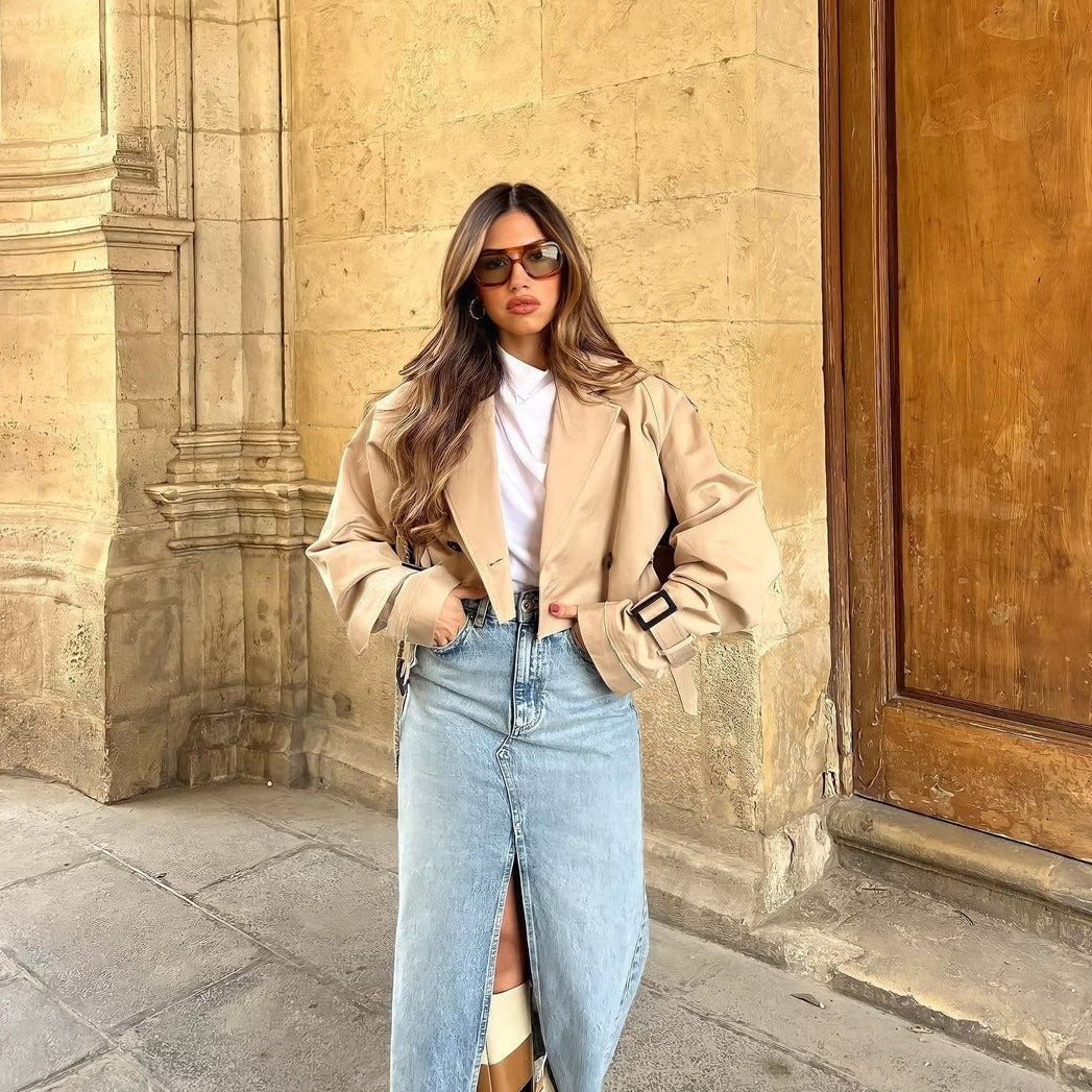 Brianna - Trendy kurzer Trenchcoat