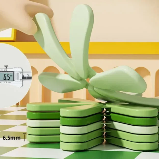 Træ Design Ständer Silikonuntersetzer 3 Stück Set