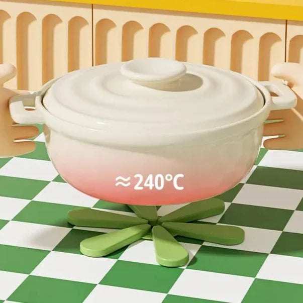 Træ Design Ständer Silikonuntersetzer 3 Stück Set