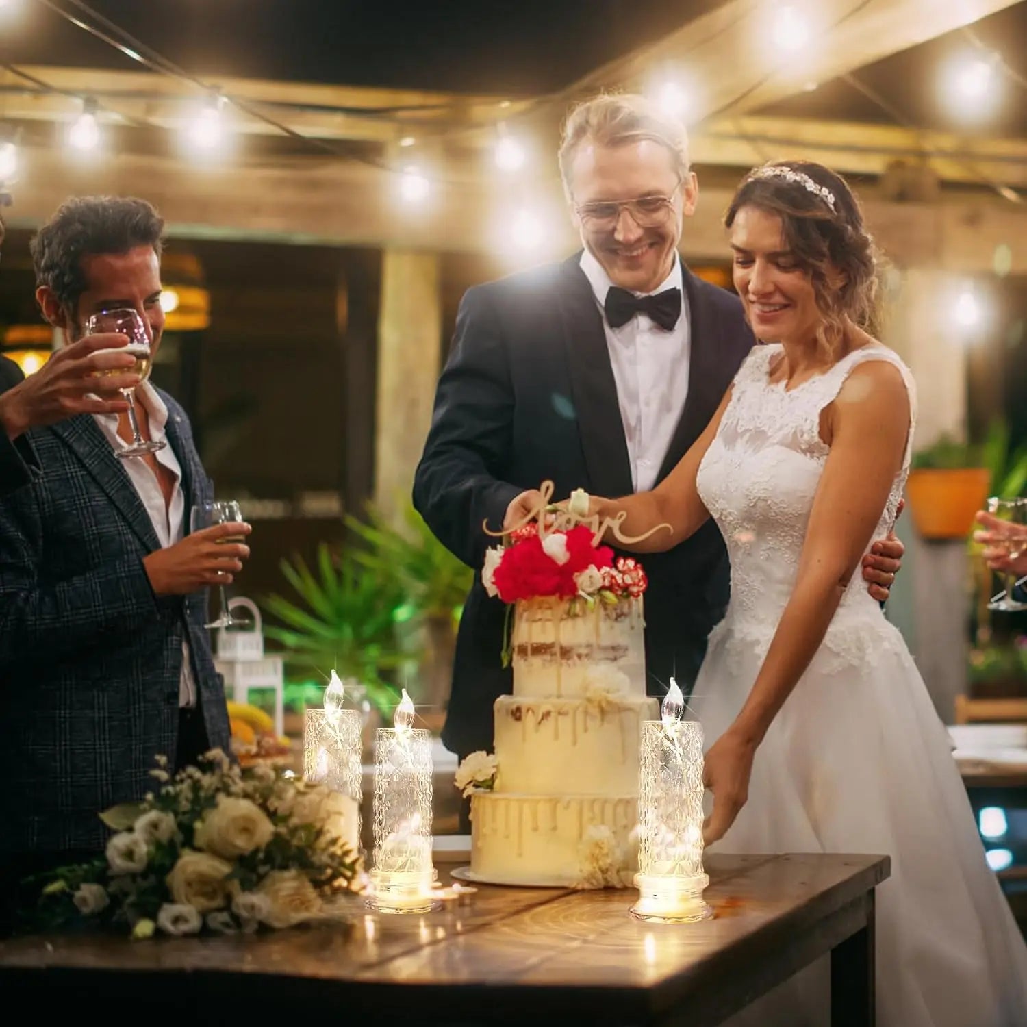 Krystallys LED-Lampe batteriebetriebene Laterne Nachtlicht