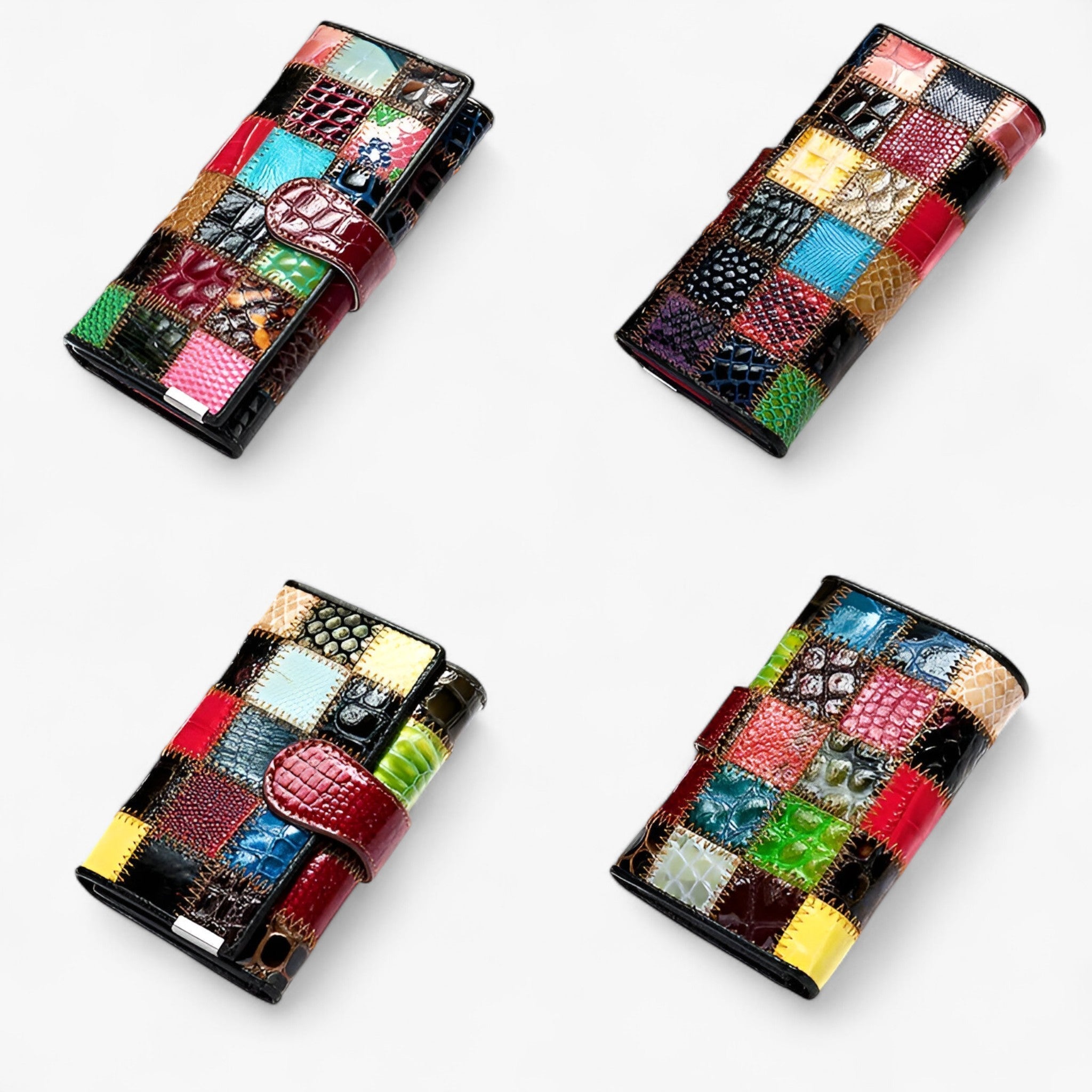 Faelira – Cartera de cuero para mujer con diseño de patchwork