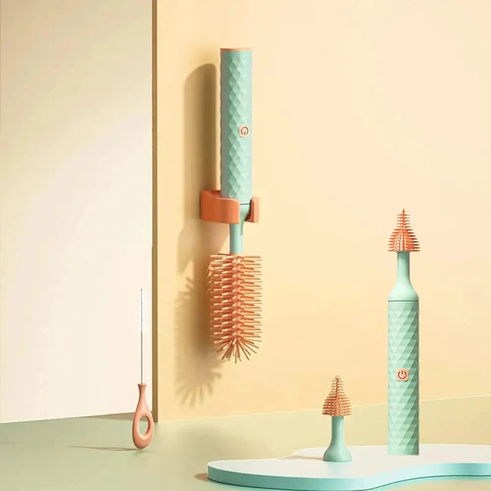 Cepillo rotatorio eléctrico para limpieza de botellas sin esfuerzo