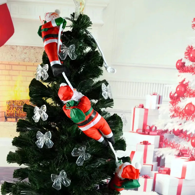 Decorazioni natalizie con i guardoni di Babbo Natale