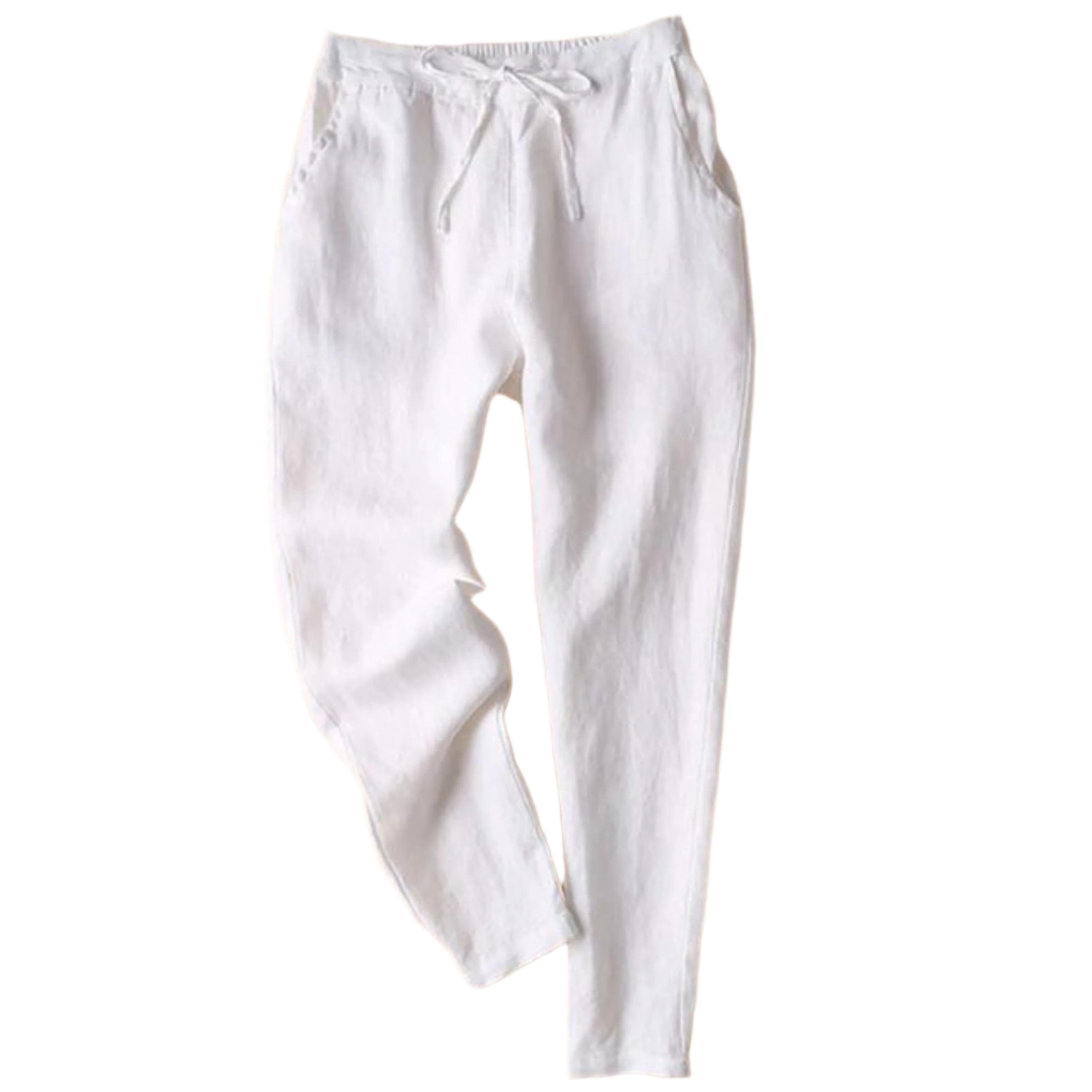 Pierre- Pantalones de lino relajados con cordón y diseño atemporal
