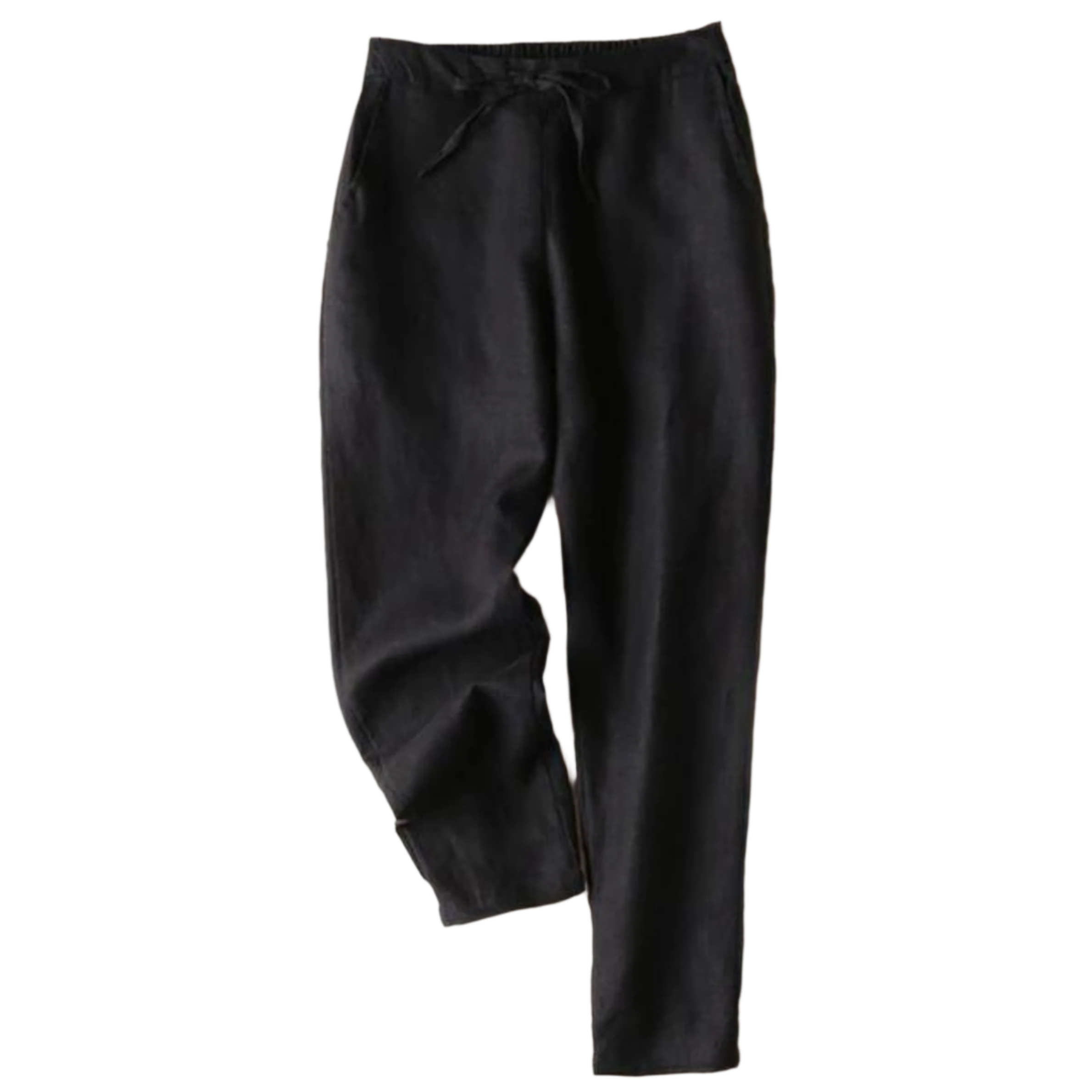 Pierre- Pantalones de lino relajados con cordón y diseño atemporal