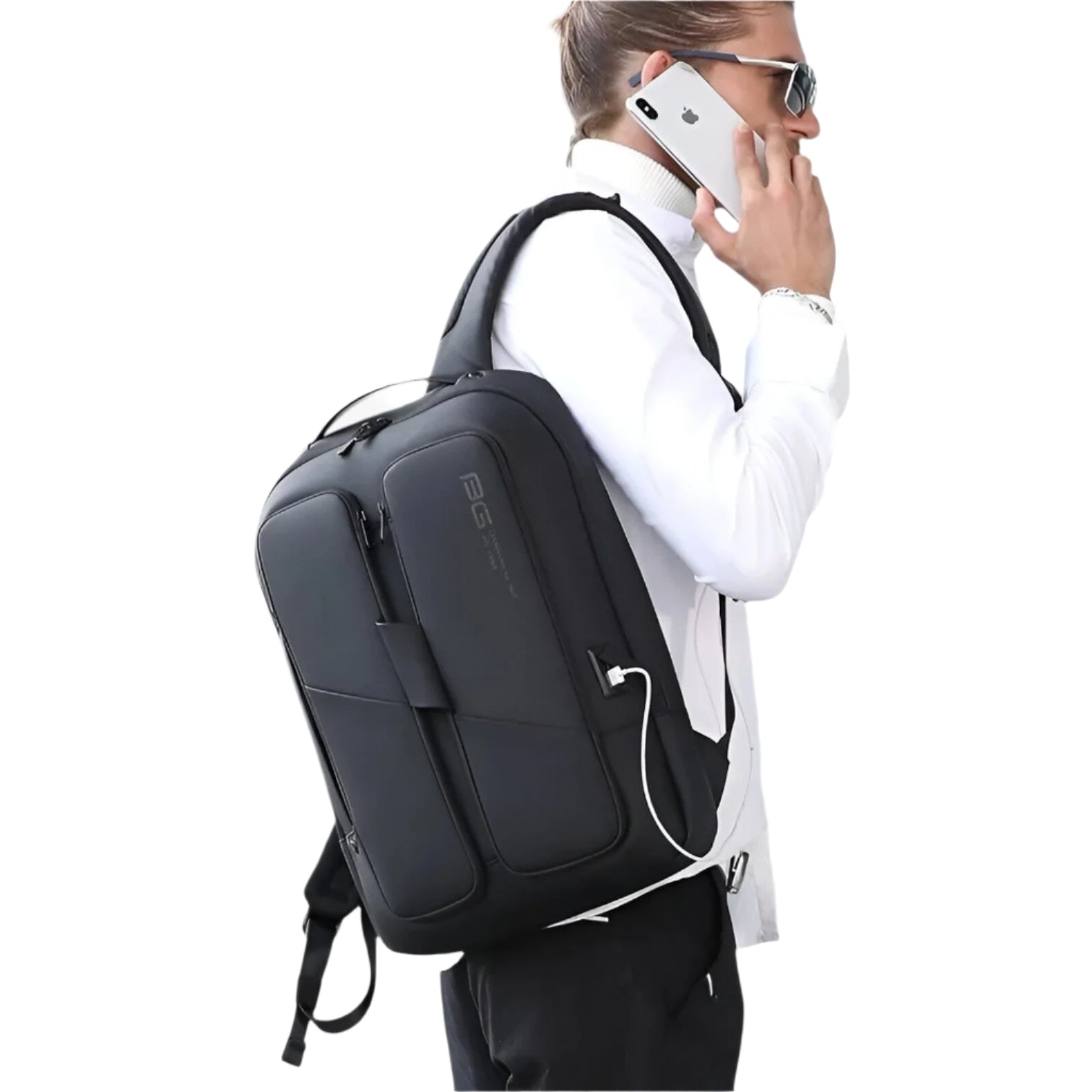 Daniel - Fortschrittlicher wasserdichter Laptop-Rucksack mit versteckten Reißverschlüssen und USB-Ladeanschluss