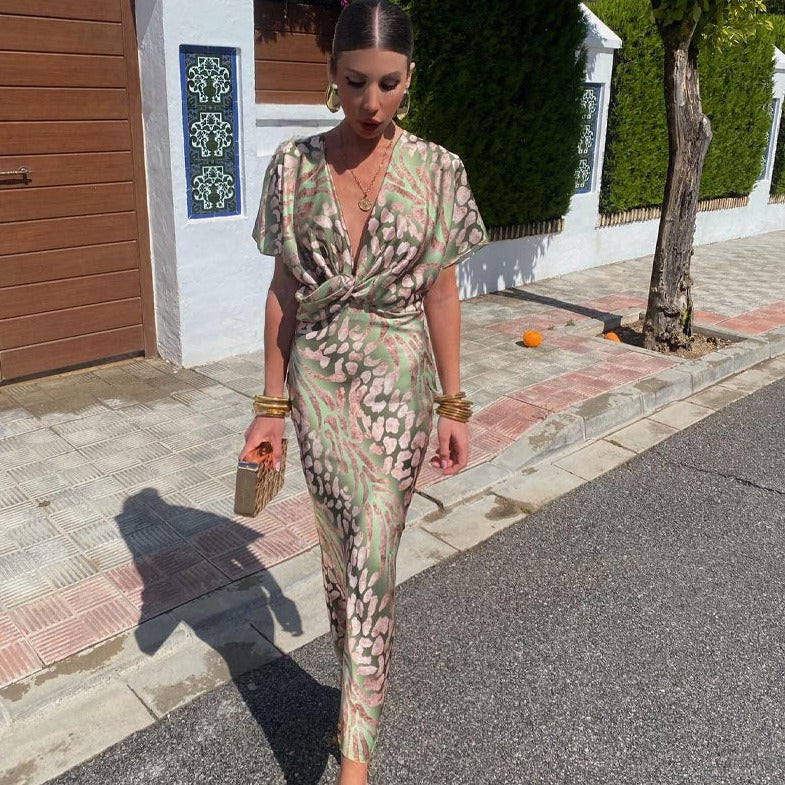 Annaliese - Florale Maxikleid mit V-Ausschnitt