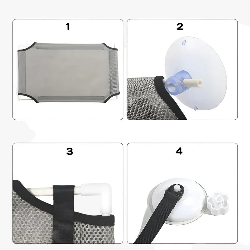 SunnyPaws - Fenster montiertes Katzenbett mit Saugnäpfen