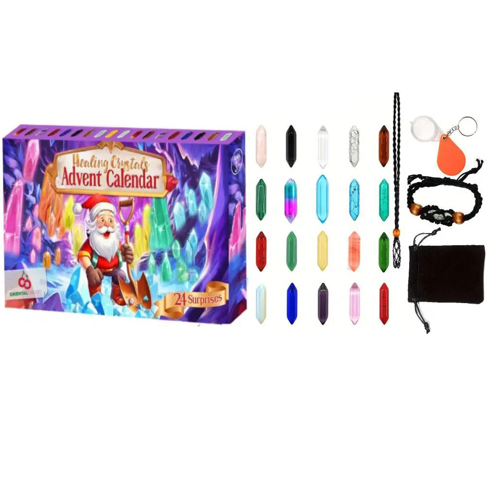 2025 Weihnachts-Adventskalender-Set mit Heilsteinen