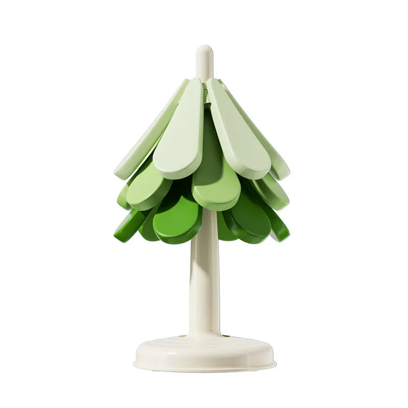 Træ Design Ständer Silikonuntersetzer 3 Stück Set