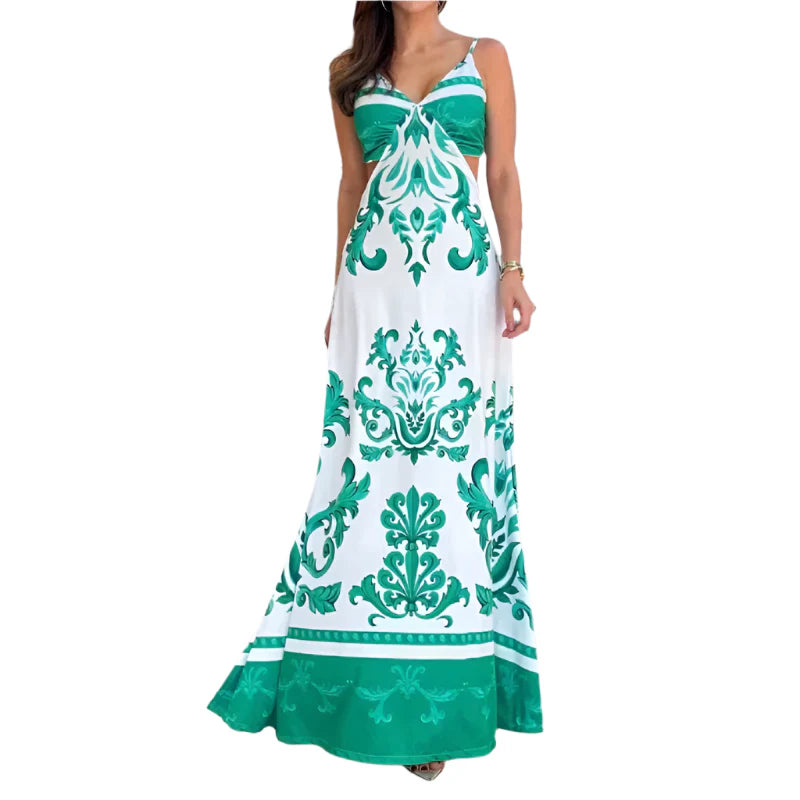 Maribelle - Sexy V-Ausschnitt Sommerkleid mit Spaghettiträgern