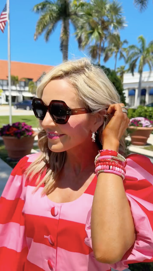 Monalisa - Gestreiftes Mini-Kleid mit Puffärmeln