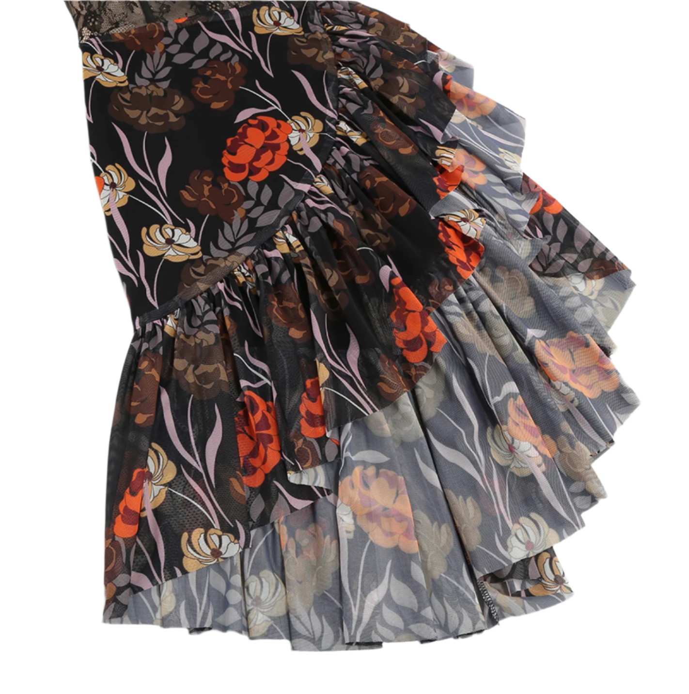 Misha - vestito floreale con scollo a cuore in stile corsetto