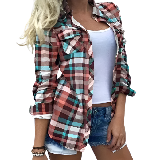 Melissa – Camisas clásicas de botones con mangas remangadas