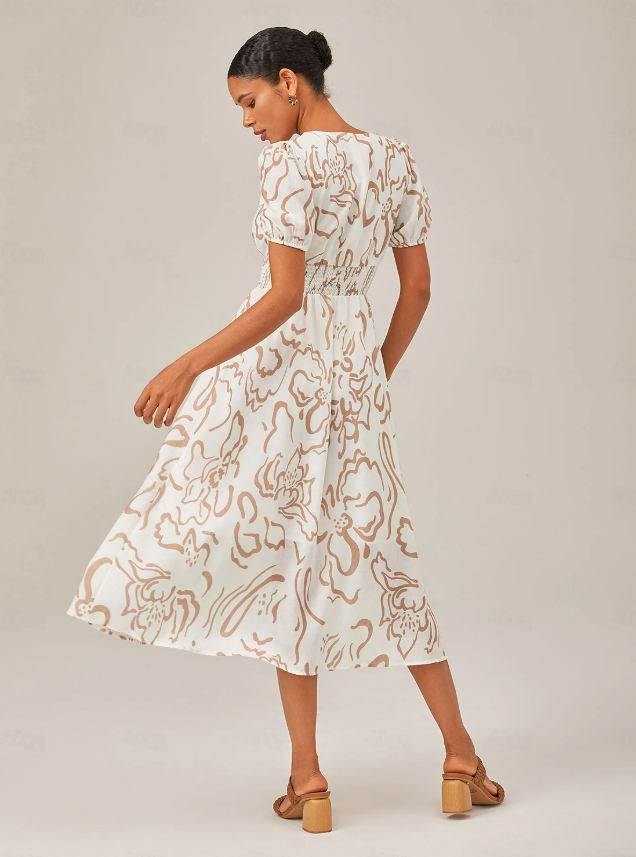 Liora - Elegantes Kleid mit Künstlerischem Blumenmuster