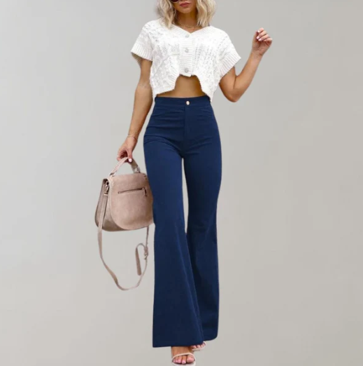 Stella – Elegante bukser med høj talje og vide ben