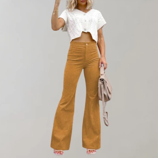 Stella – Elegante bukser med høj talje og vide ben