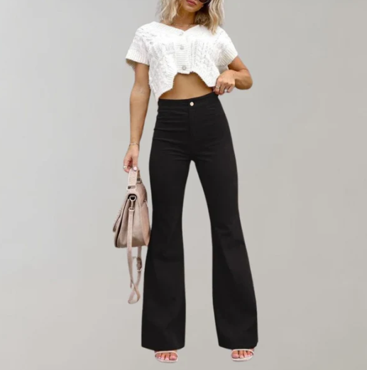 Stella – Elegante bukser med høj talje og vide ben