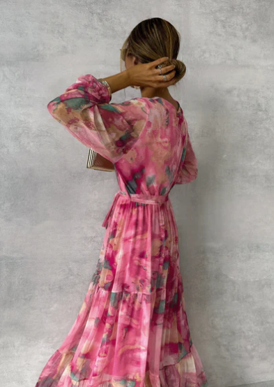 Eva – Aquarell Traum Maxikleid