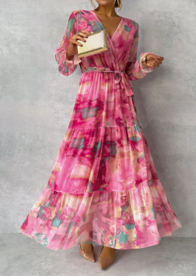 Eva – Aquarell Traum Maxikleid
