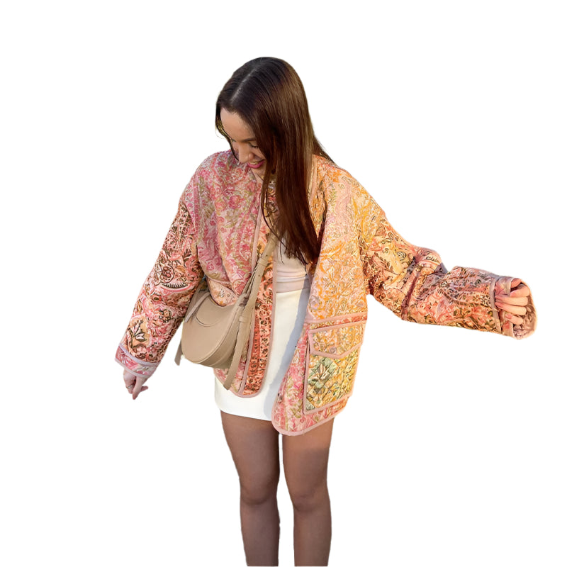 Maja - Elegante Jacke mit Blumenmuster und maßgeschneiderten Taschen