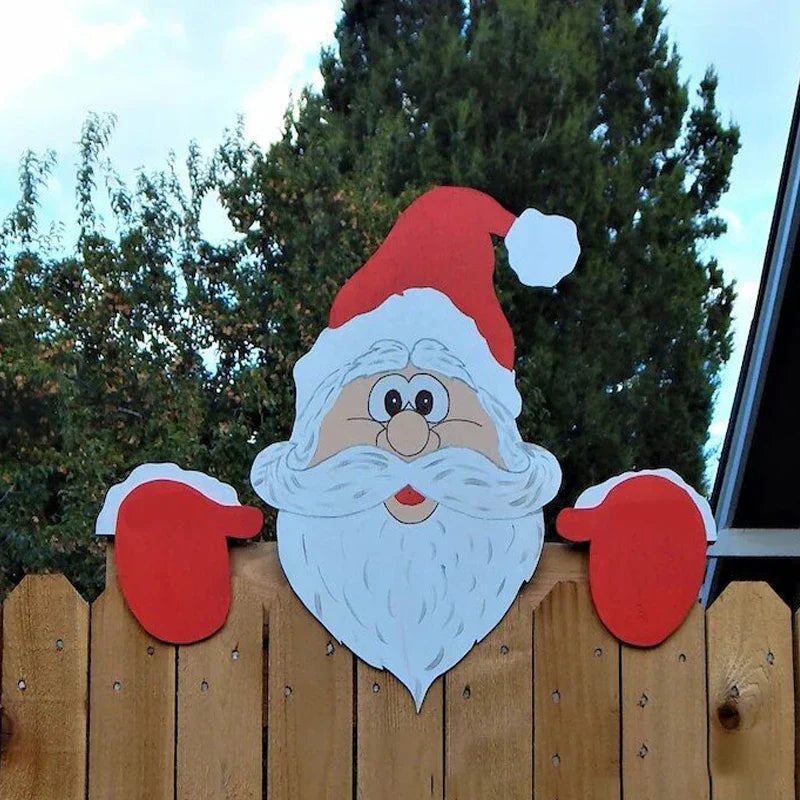 Decorazioni natalizie con i guardoni di Babbo Natale