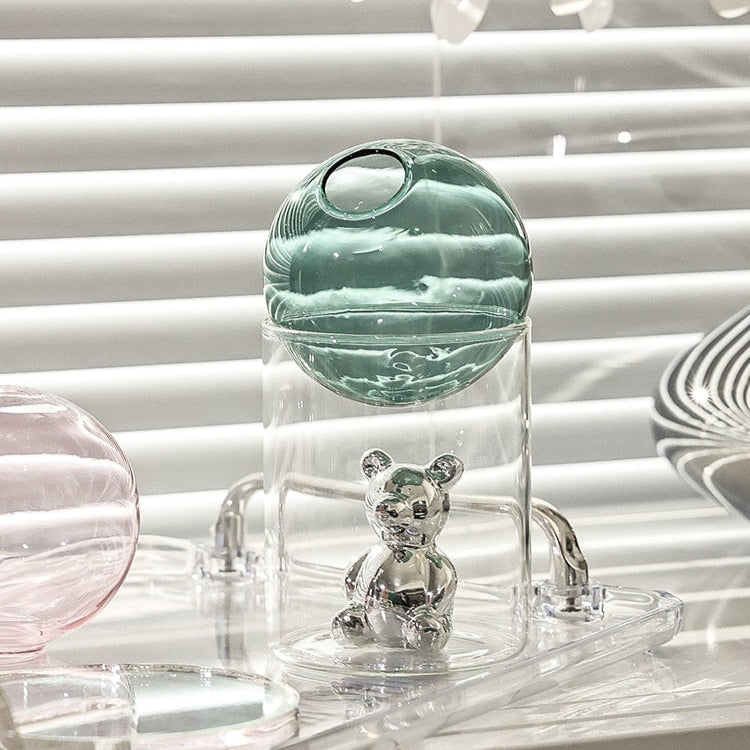CosmicBear - Jarrón de vidrio elegante con diseño único