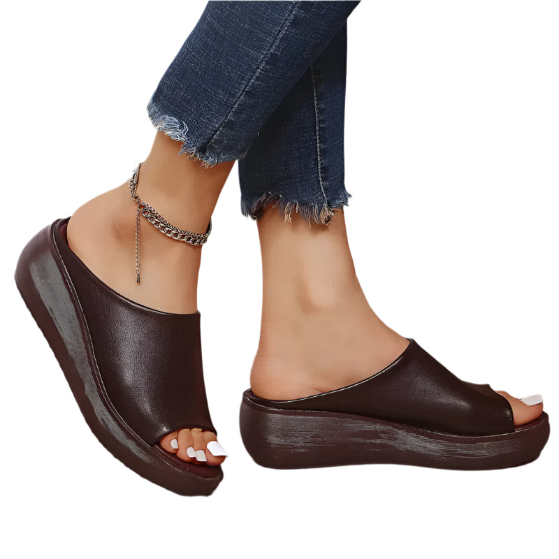 Cannary – Sandales à plateforme avec bout ouvert et large talon compensé