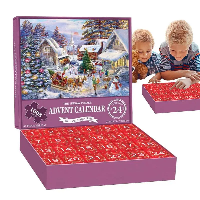 1008-teile Weihnachtsdorf Adventskalender Puzzle