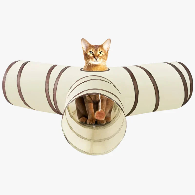 WhiskTrail – Zusammenklappbarer Katzentunnel mit mehreren Bahnen und Durchblicköffnungen