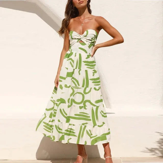 Selma - Vestido midi sin tirantes