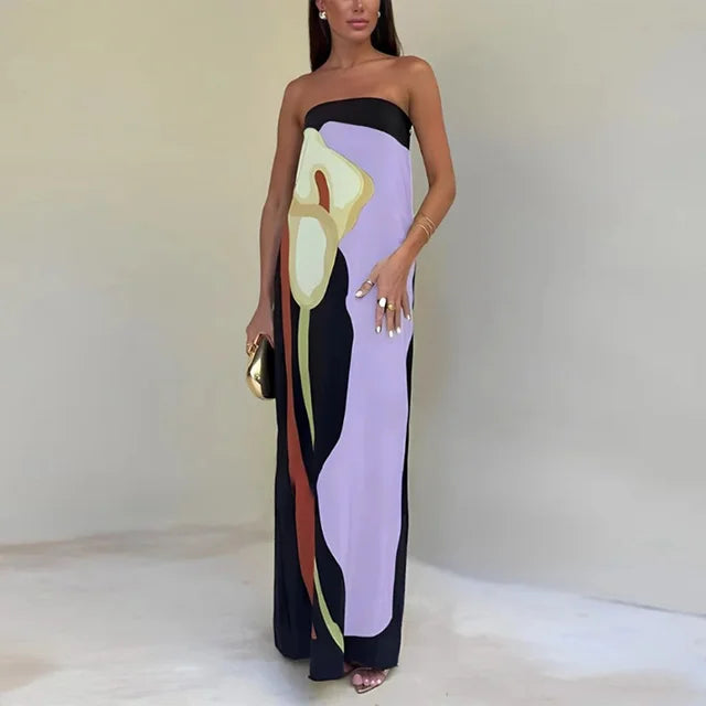 Venke – Elegante vestido largo maxi sin tirantes