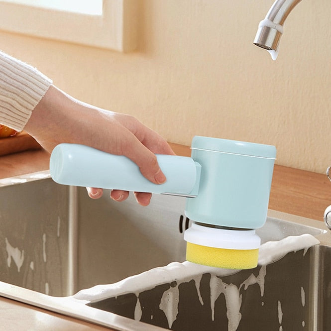 PowerScrub – Kabellose elektrische Reinigungsbürste mit austauschbaren Köpfen