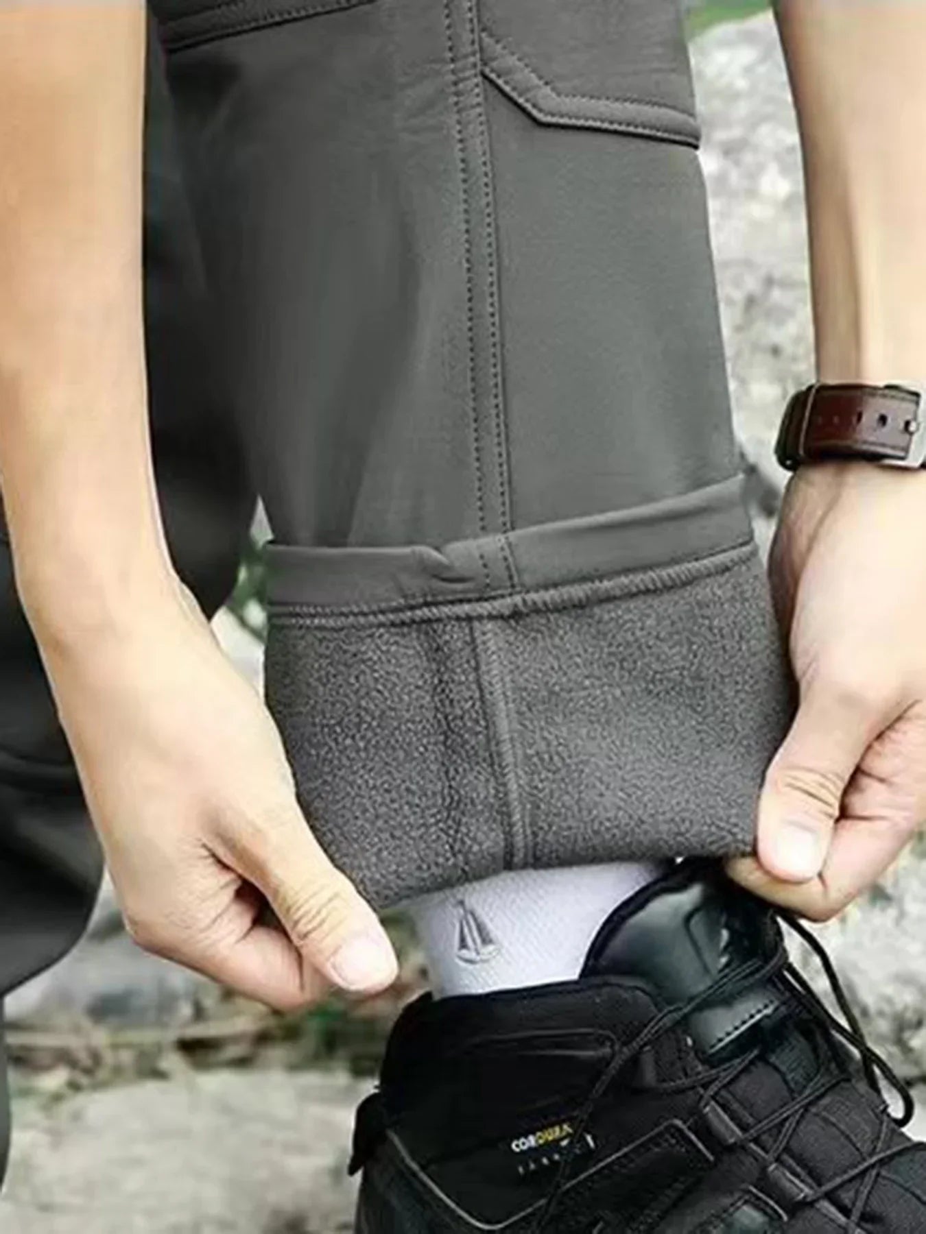 Lukas – Pantalon cargo en polaire pour homme avec jambe droite