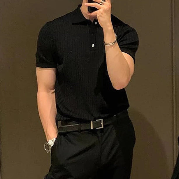 Thor - Polo classique avec rayure tricotée style vintage