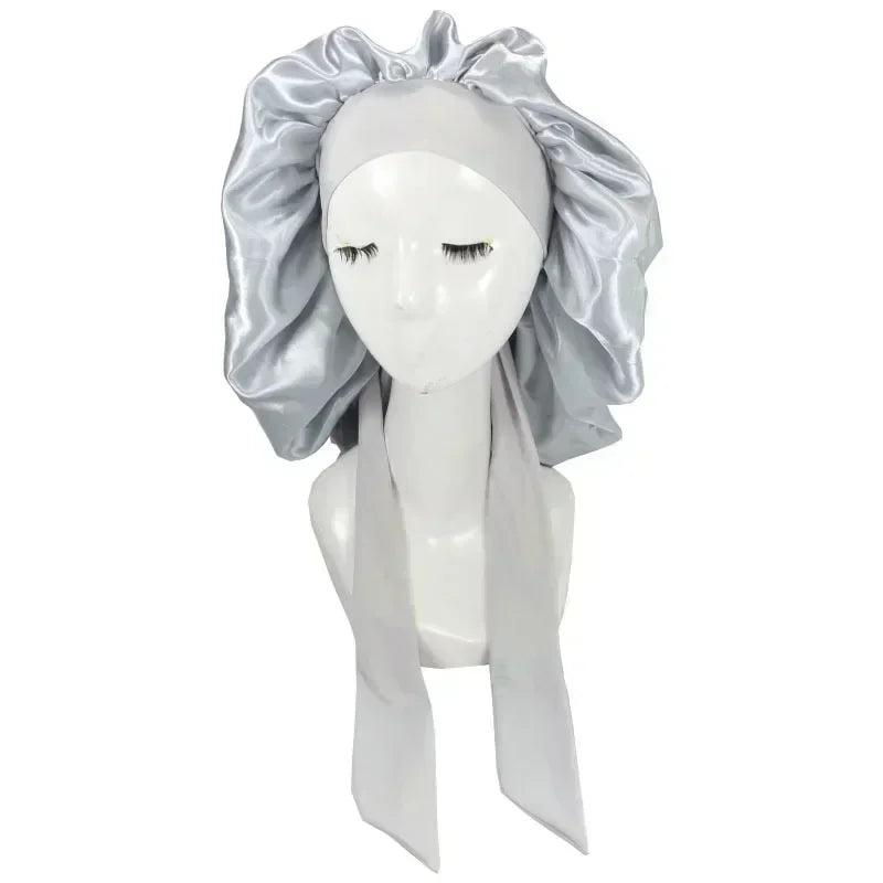 Gorro de satén ajustable impermeable para dormir